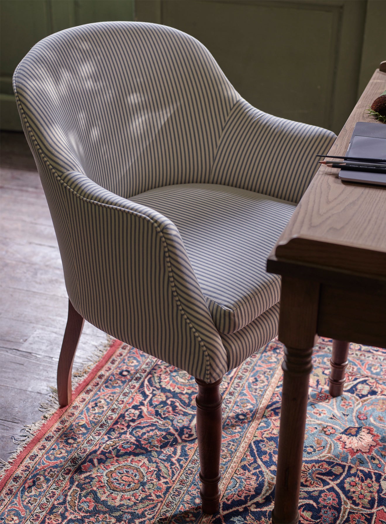 Bennett Library Chair, Rust Velvet