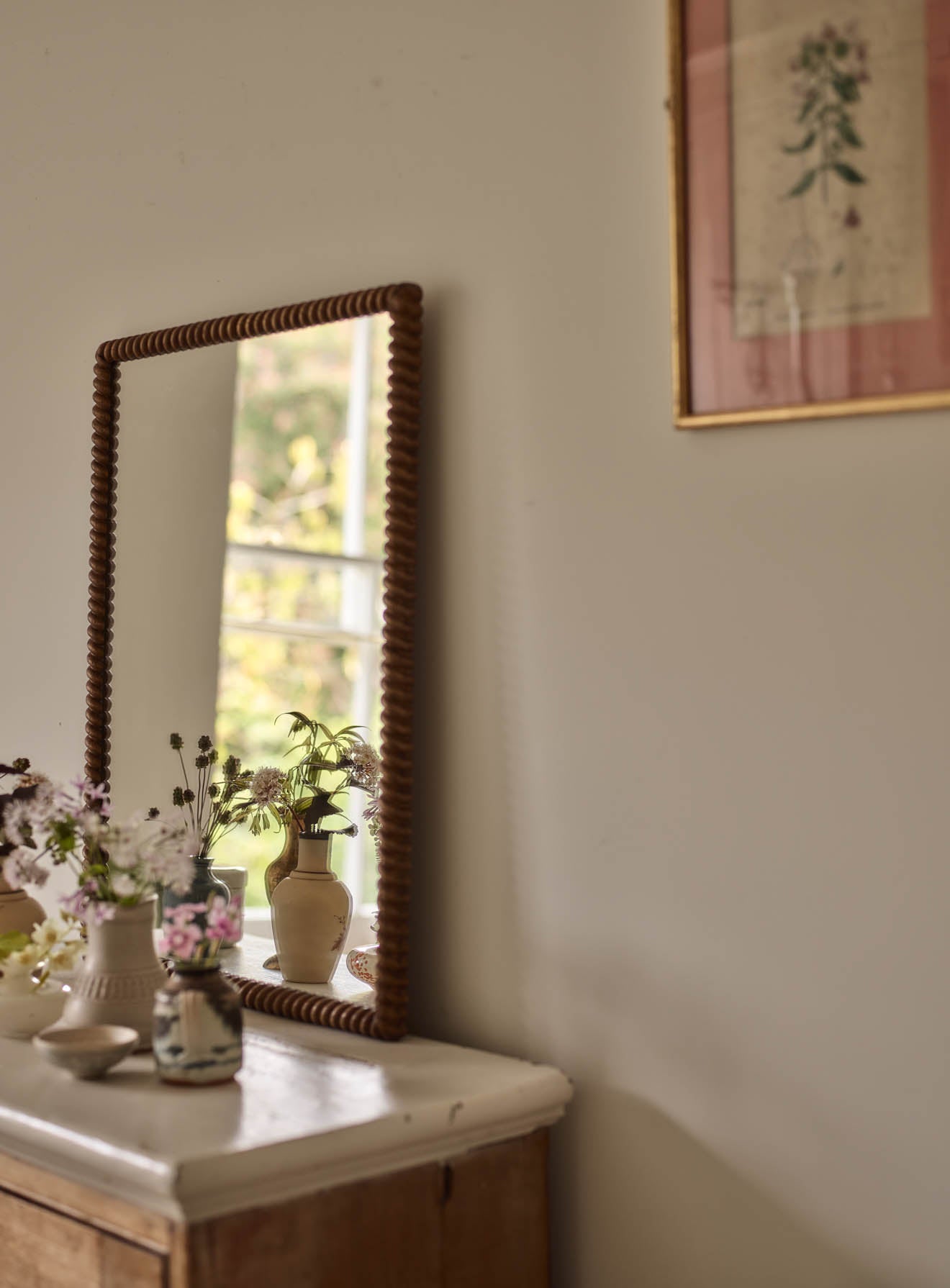 Moray Twisted Oak Mirror, Rectangular