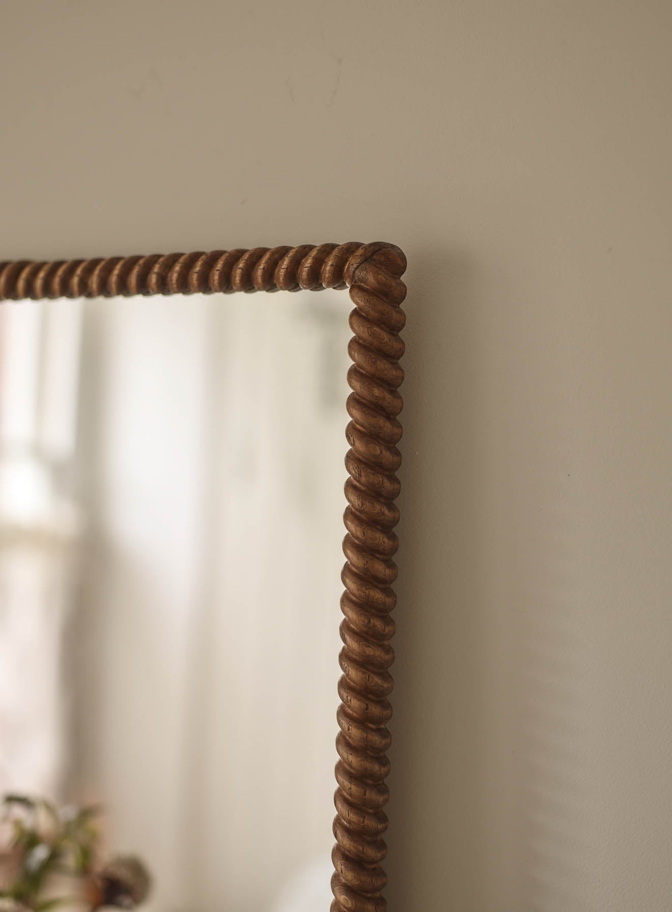 Moray Twisted Oak Mirror, Rectangular