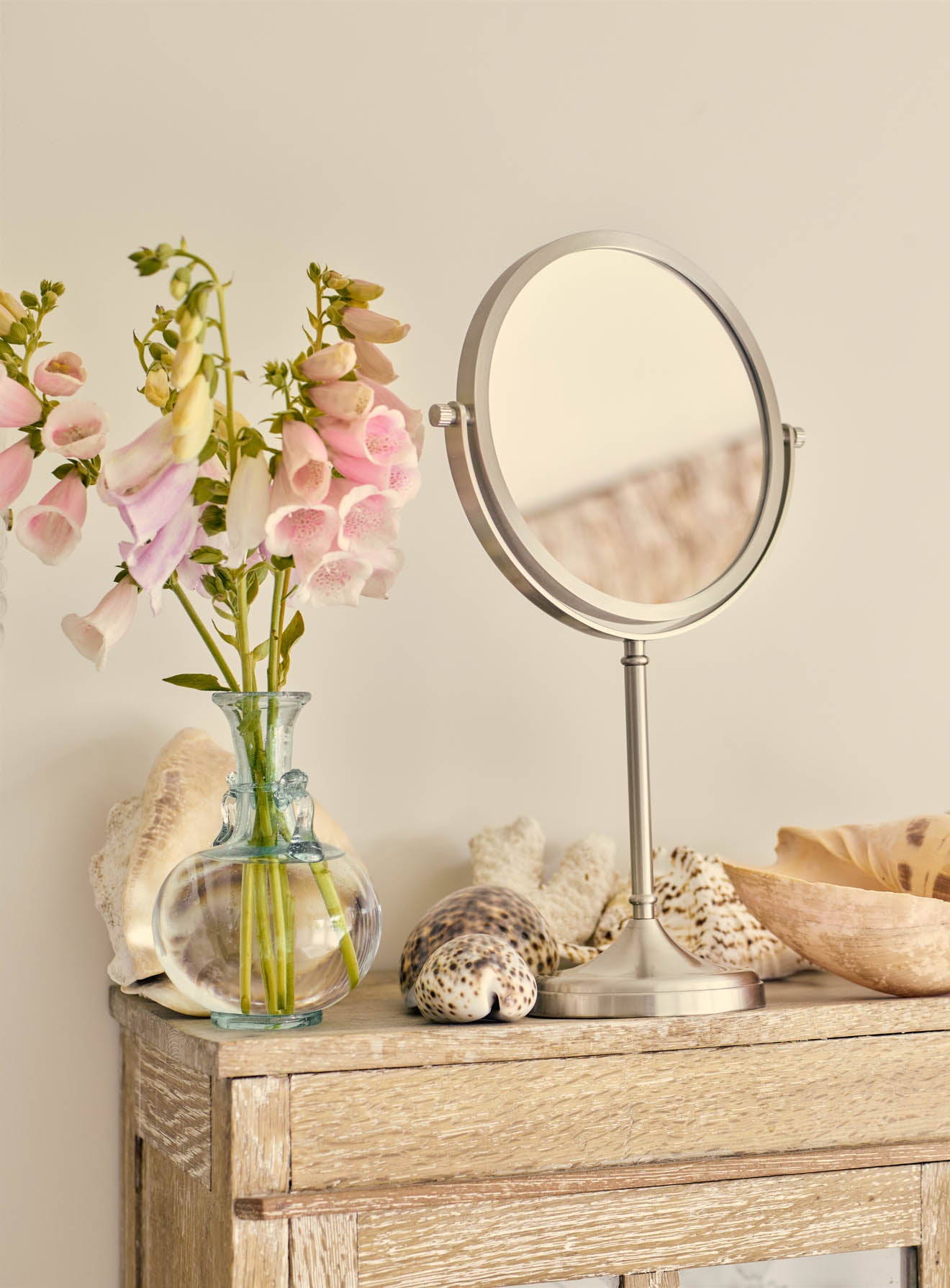 Bilton Pedestal Mirror Matt Nickel