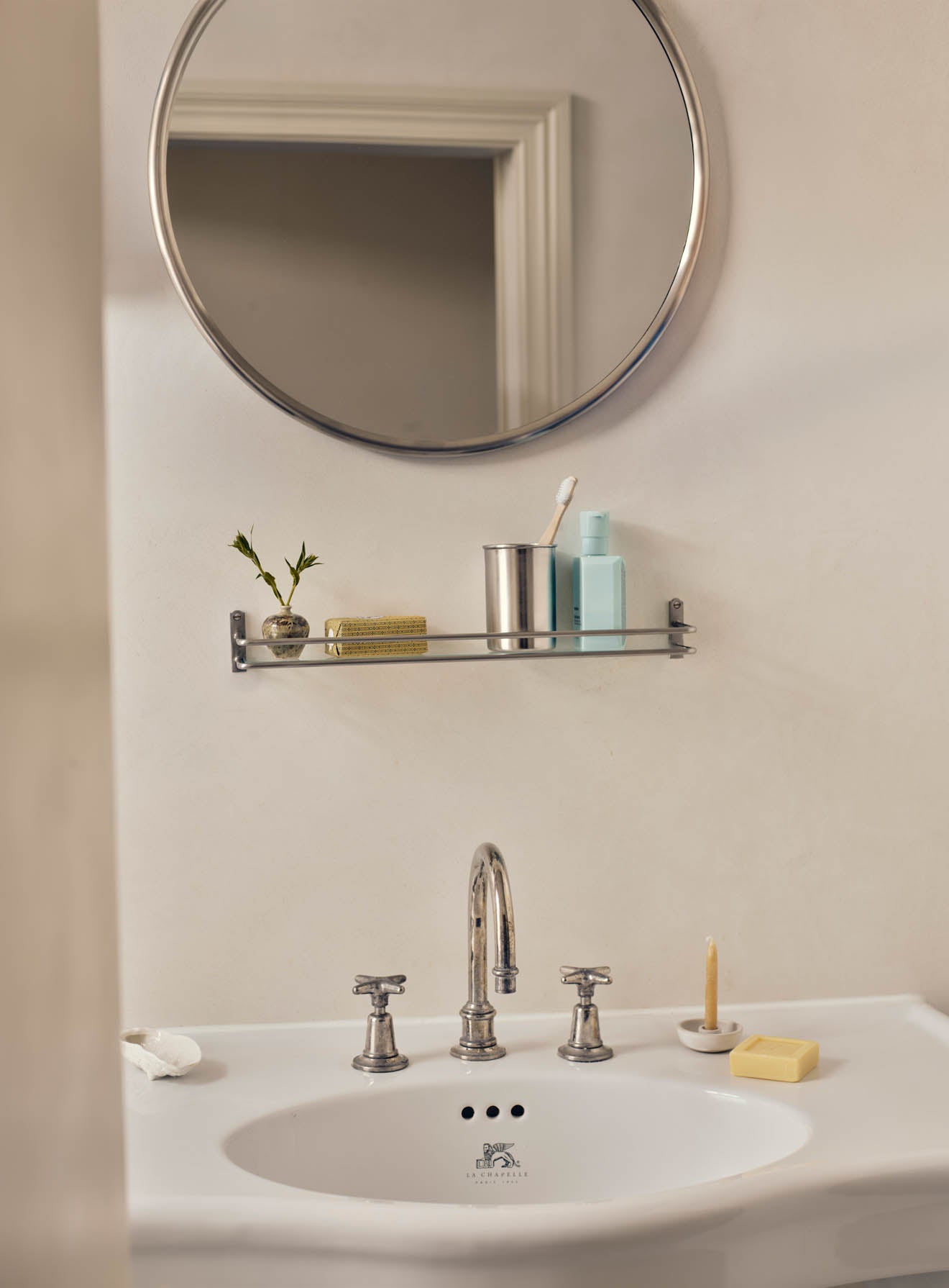 Bilton Bathroom Shelf Matt Nickel