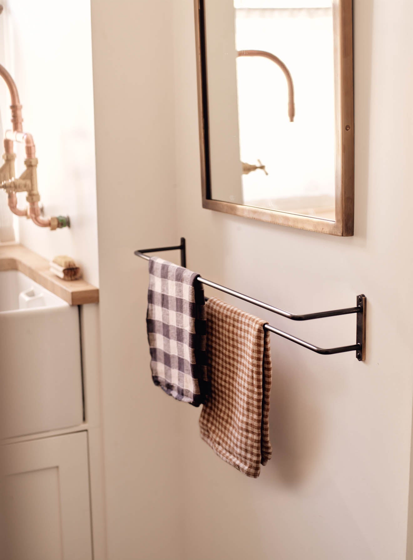 Bilton Double Towel Rail Blackened Brass