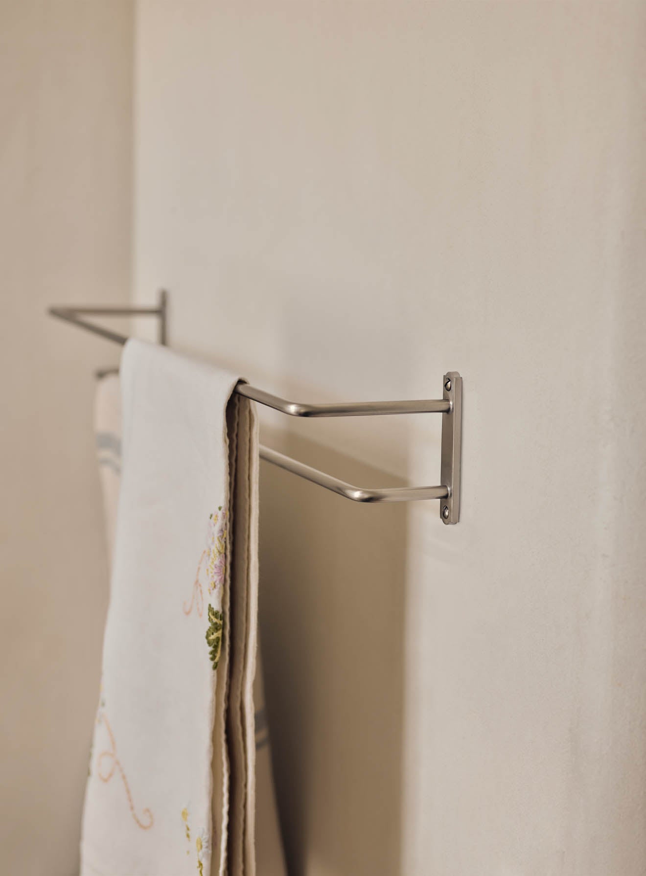 Bilton Double Towel Rail Matt Nickel