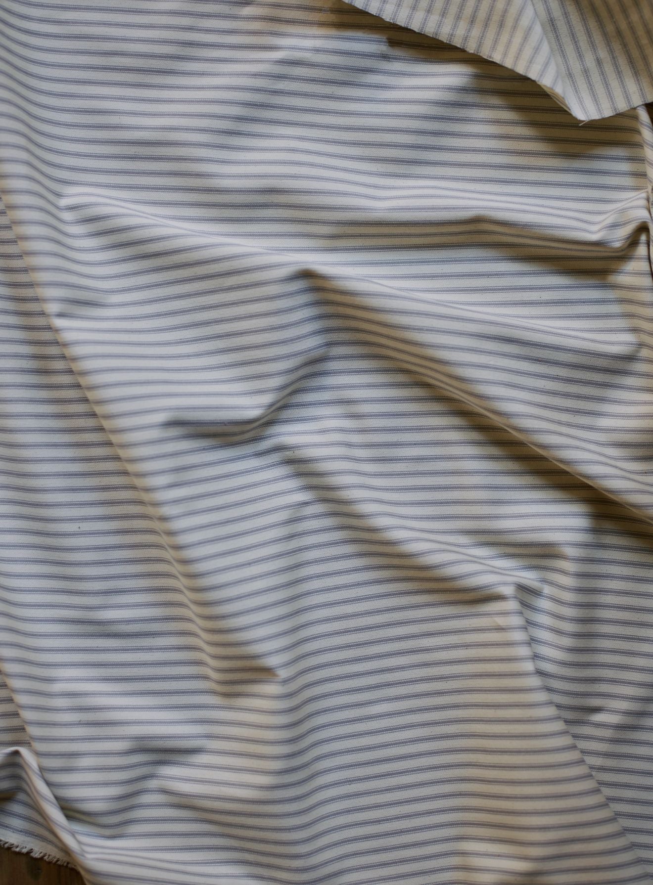 Freyer Footstool, Square, Grey Ticking Stripe
