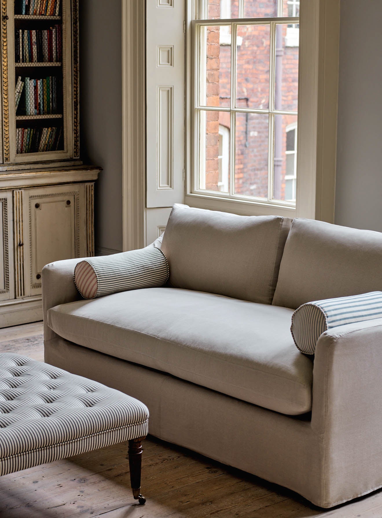 Warren Loose Cover Sofa Bed, Plaster Pink Linen