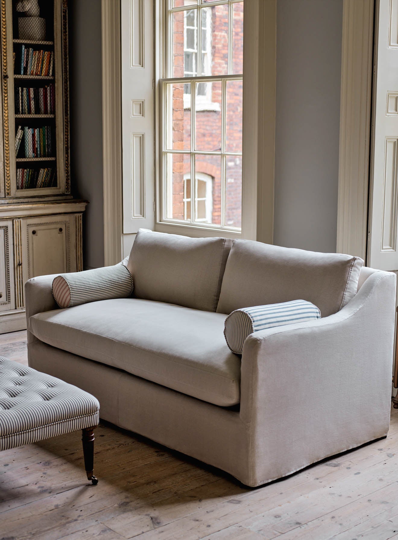 Warren Loose Cover Sofa Bed, Moss Linen