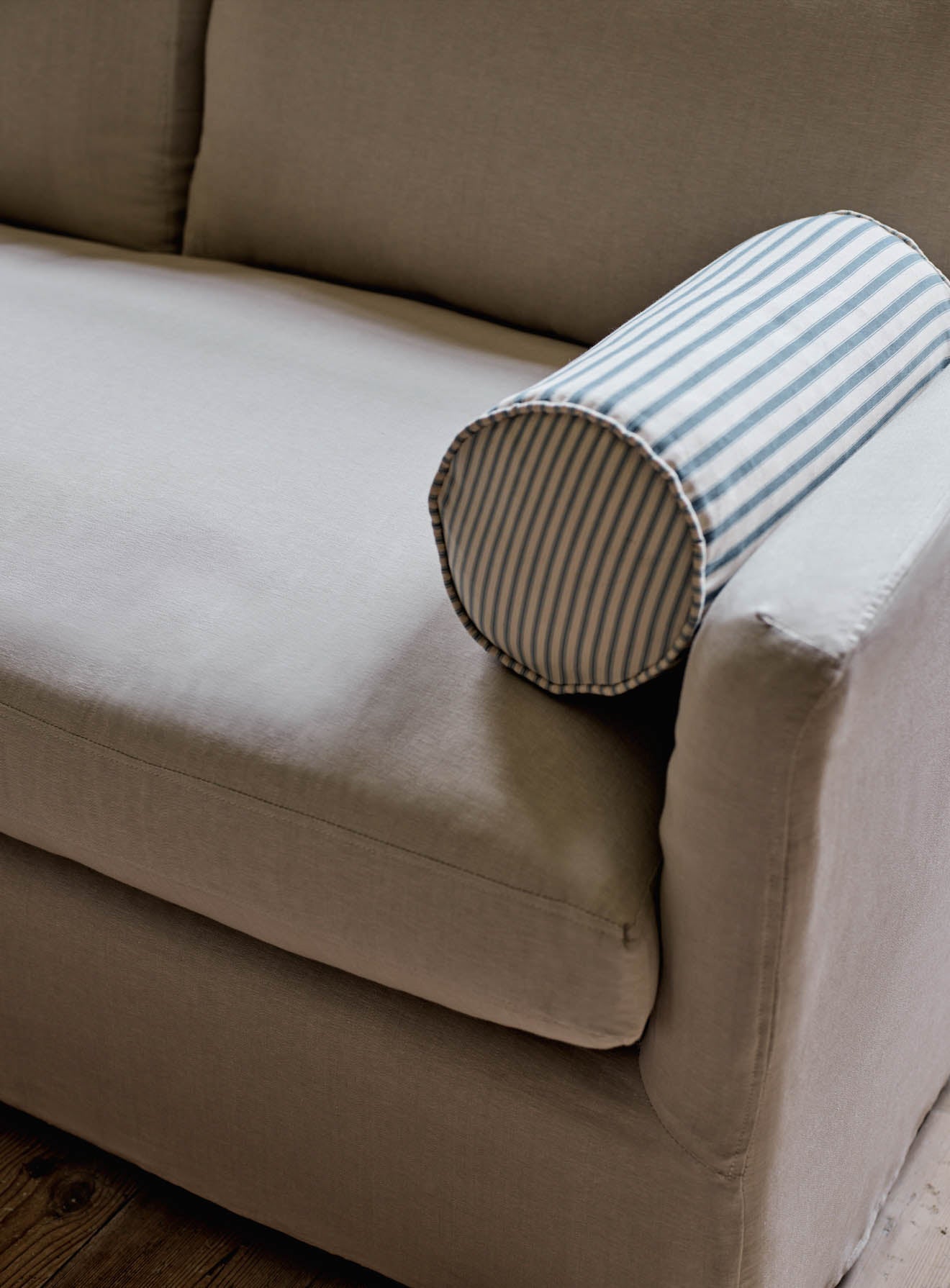 Warren Loose Cover Sofa Bed, Heritage Ochre Stripe