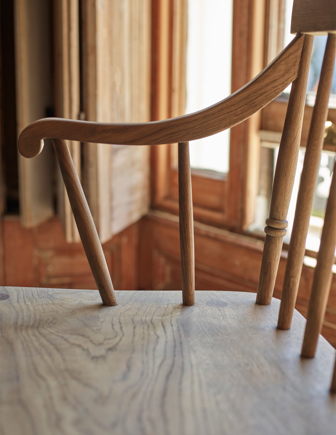 Turner Solid Oak Dining Bench with Back | Rowen & Wren
