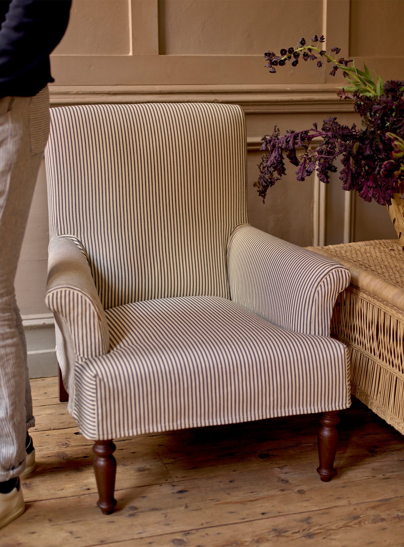 Wilford Armchair, Sage Stripe, Additional Cover