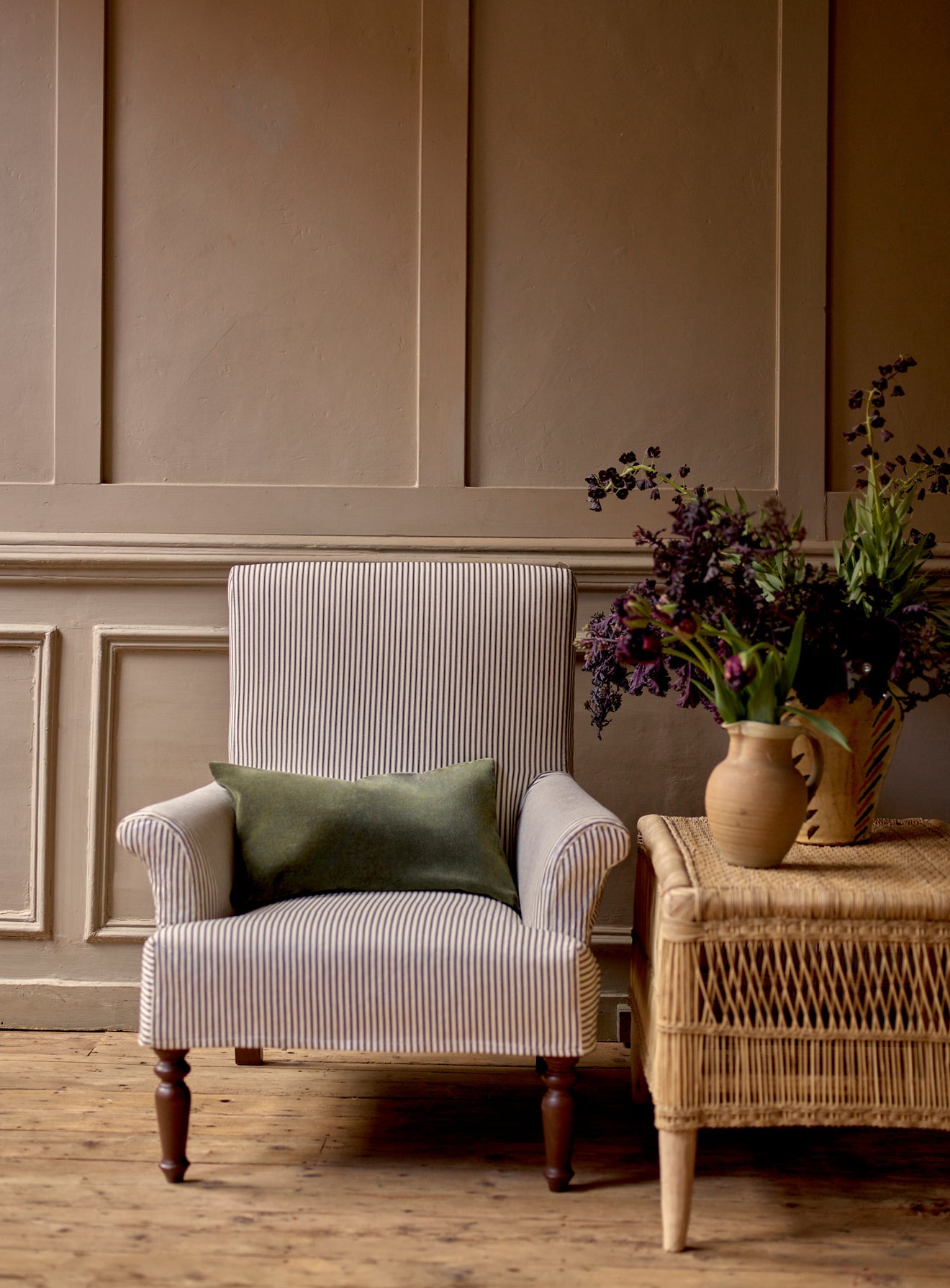 Wilford Armchair, Sage Stripe, Additional Cover
