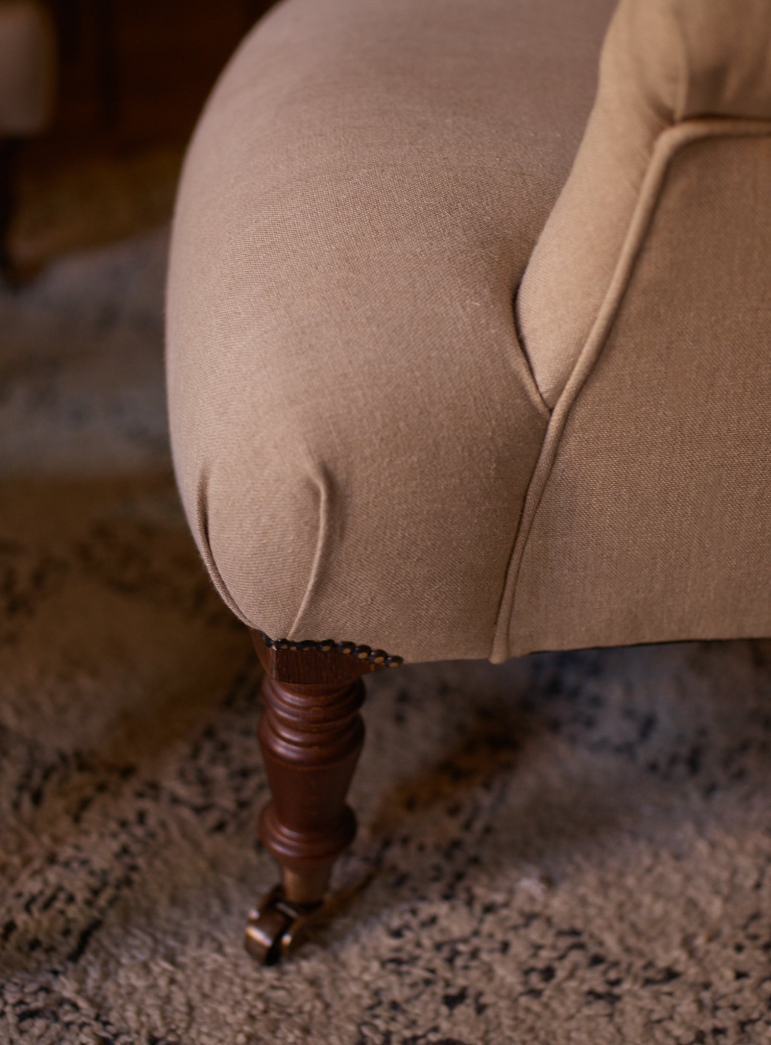 Finley Armchair, Charcoal Cotton