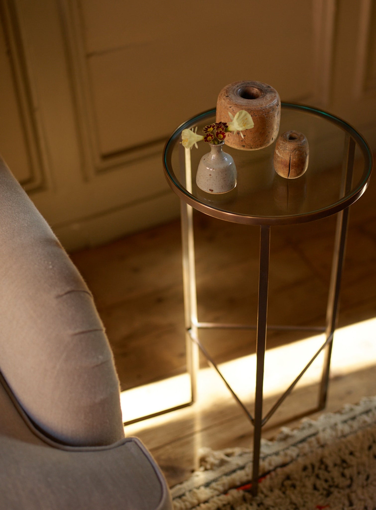 Phebe Side Table, Brass