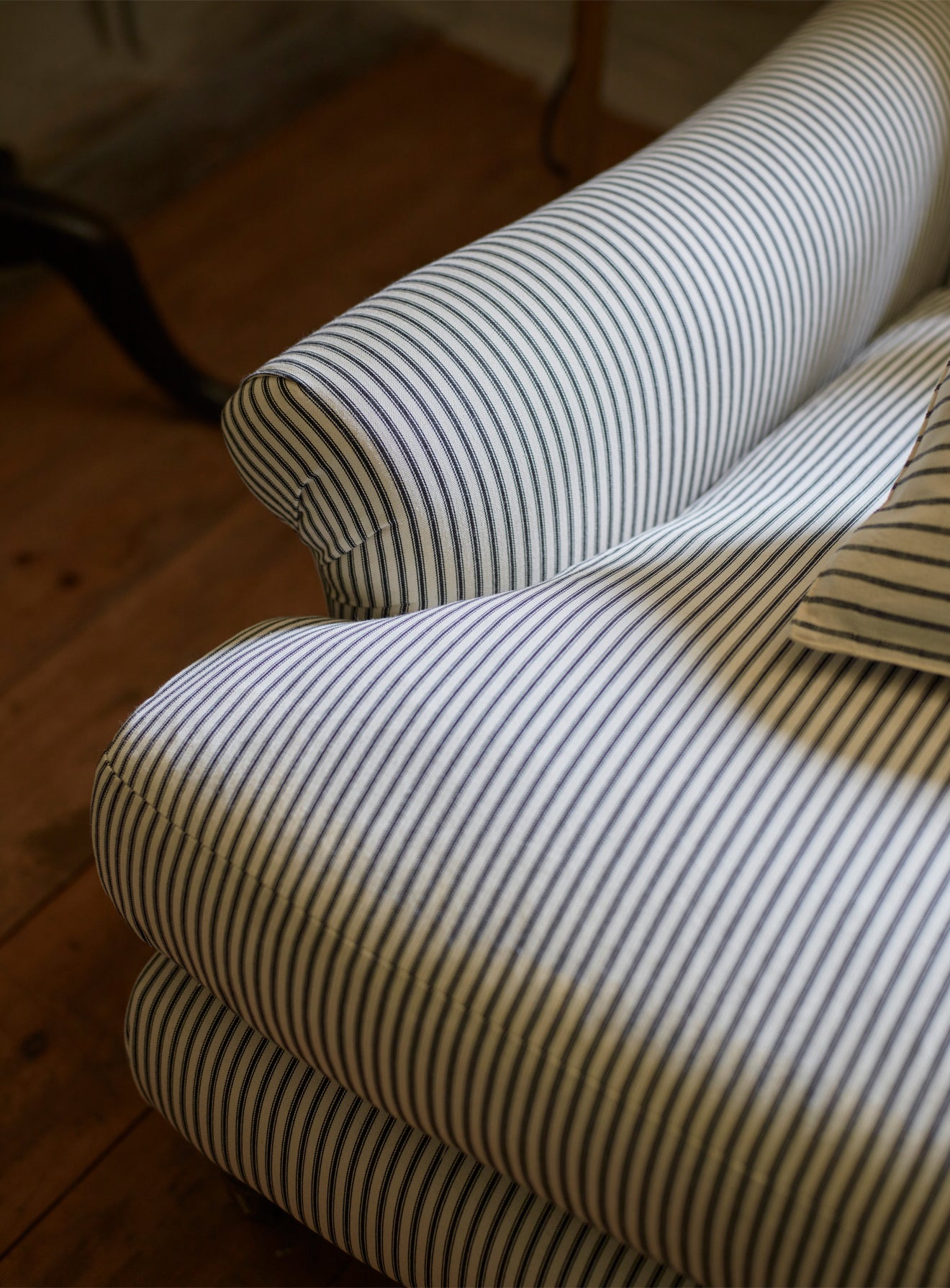 Remy Sofa, Two Seater, Black Ticking Stripe