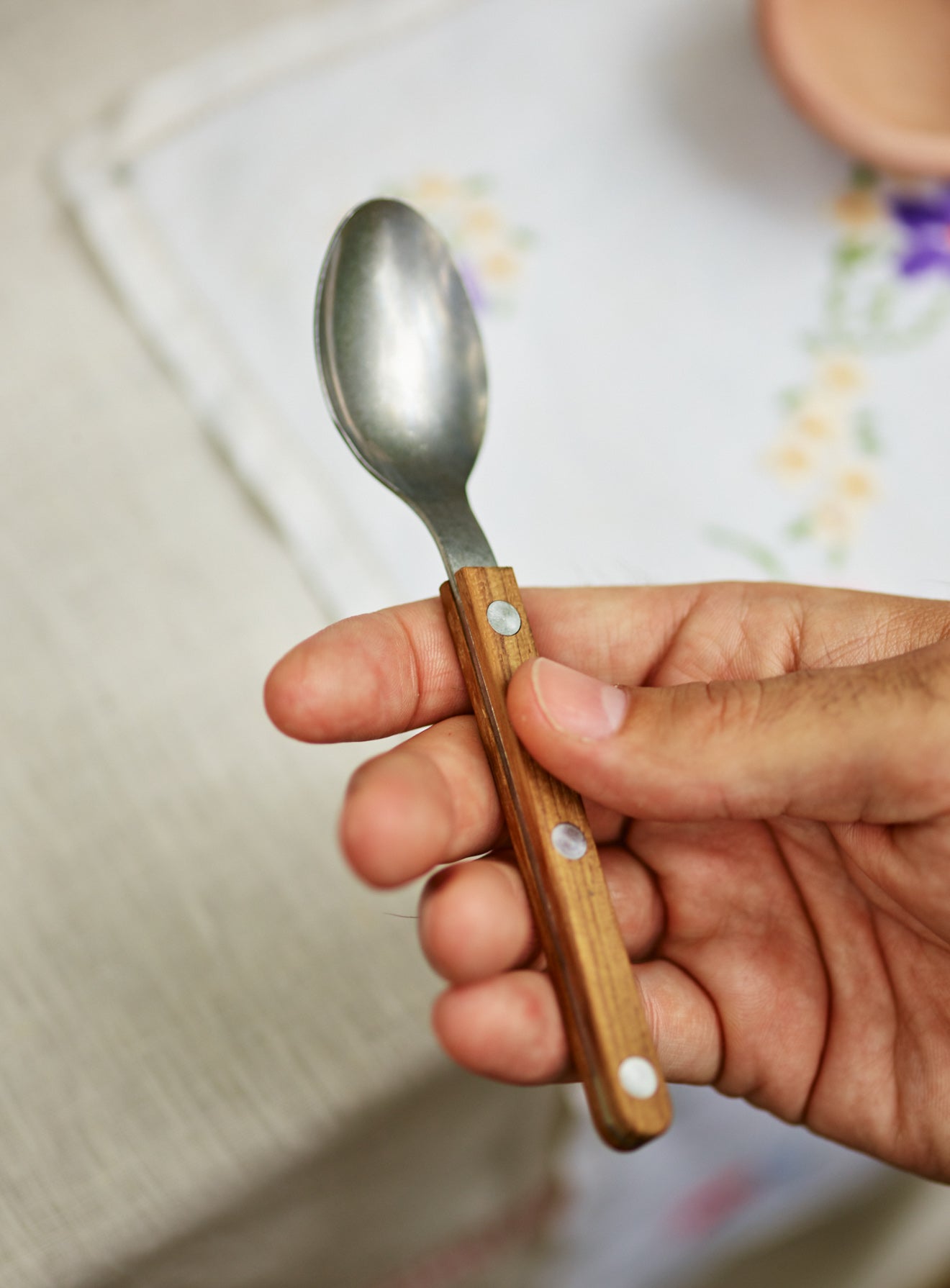 Vintage Wooden Cutlery, Teaspoon, Set of Six
