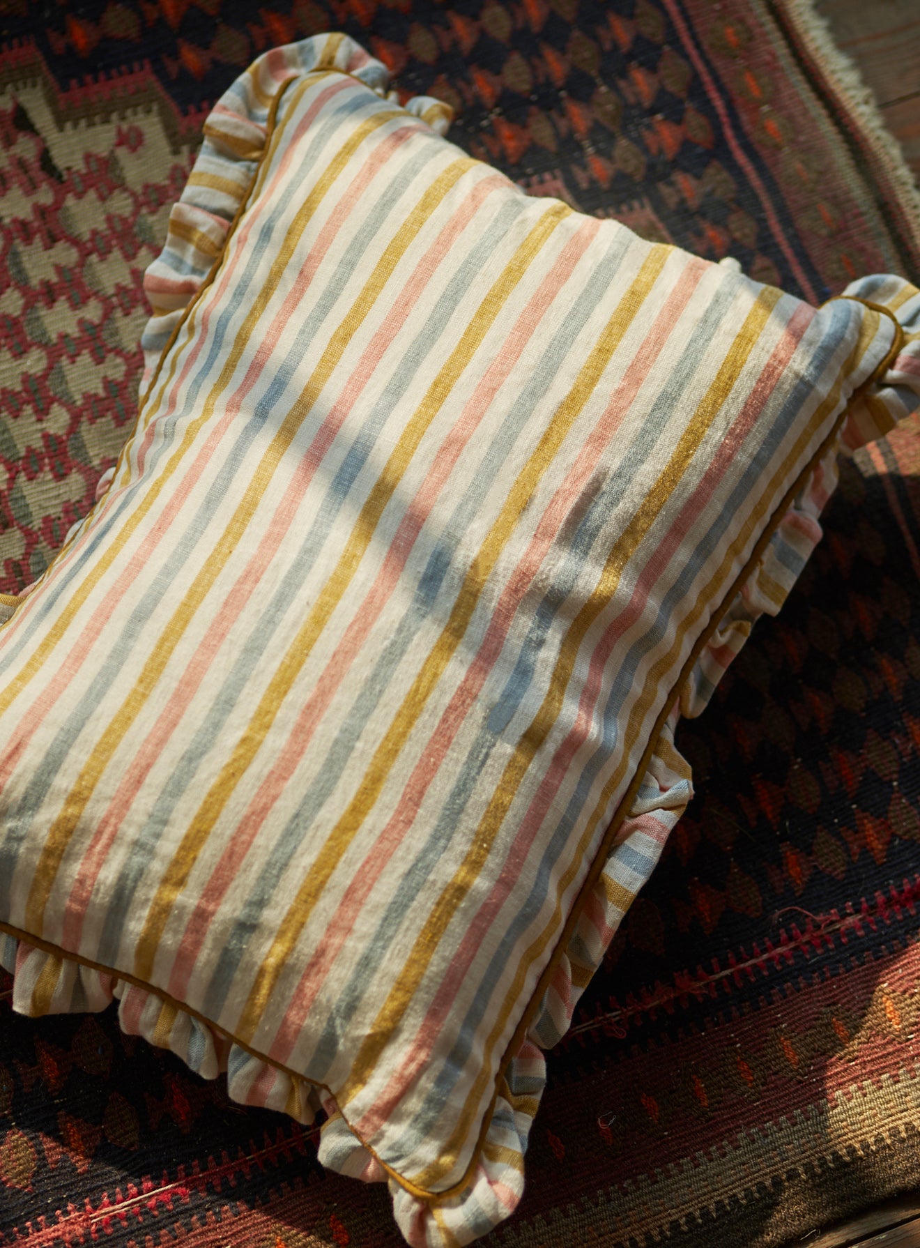 Sofia Striped Frill Cushion