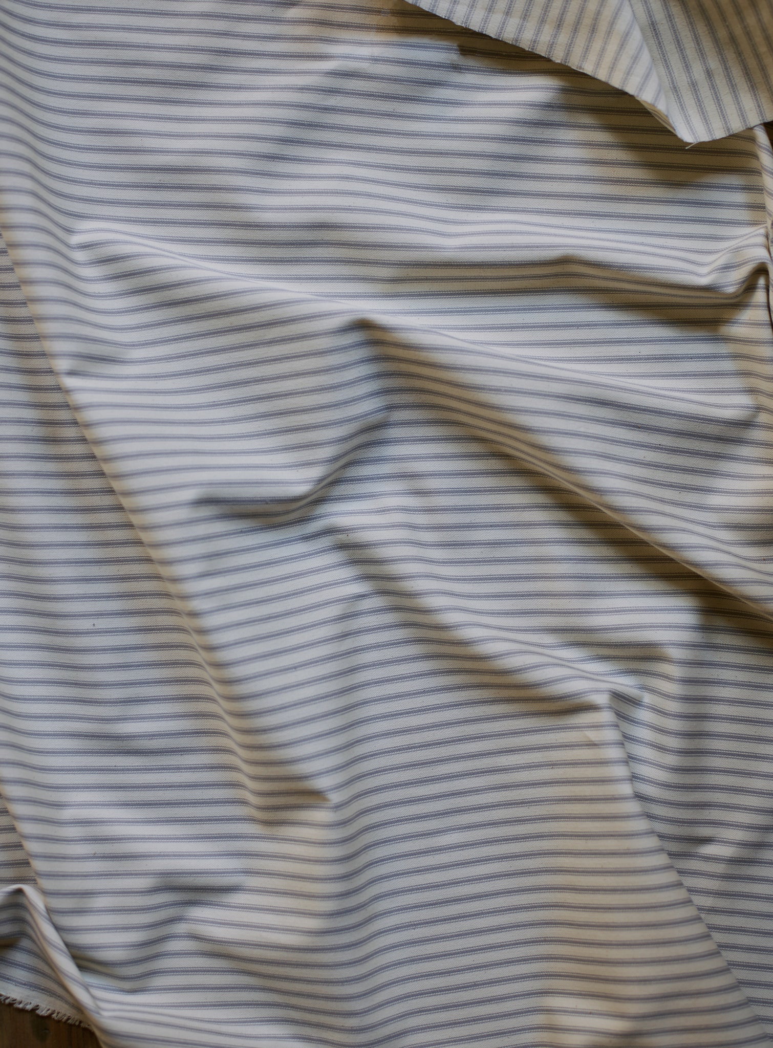 Remy Footstool, Grey Ticking Stripe