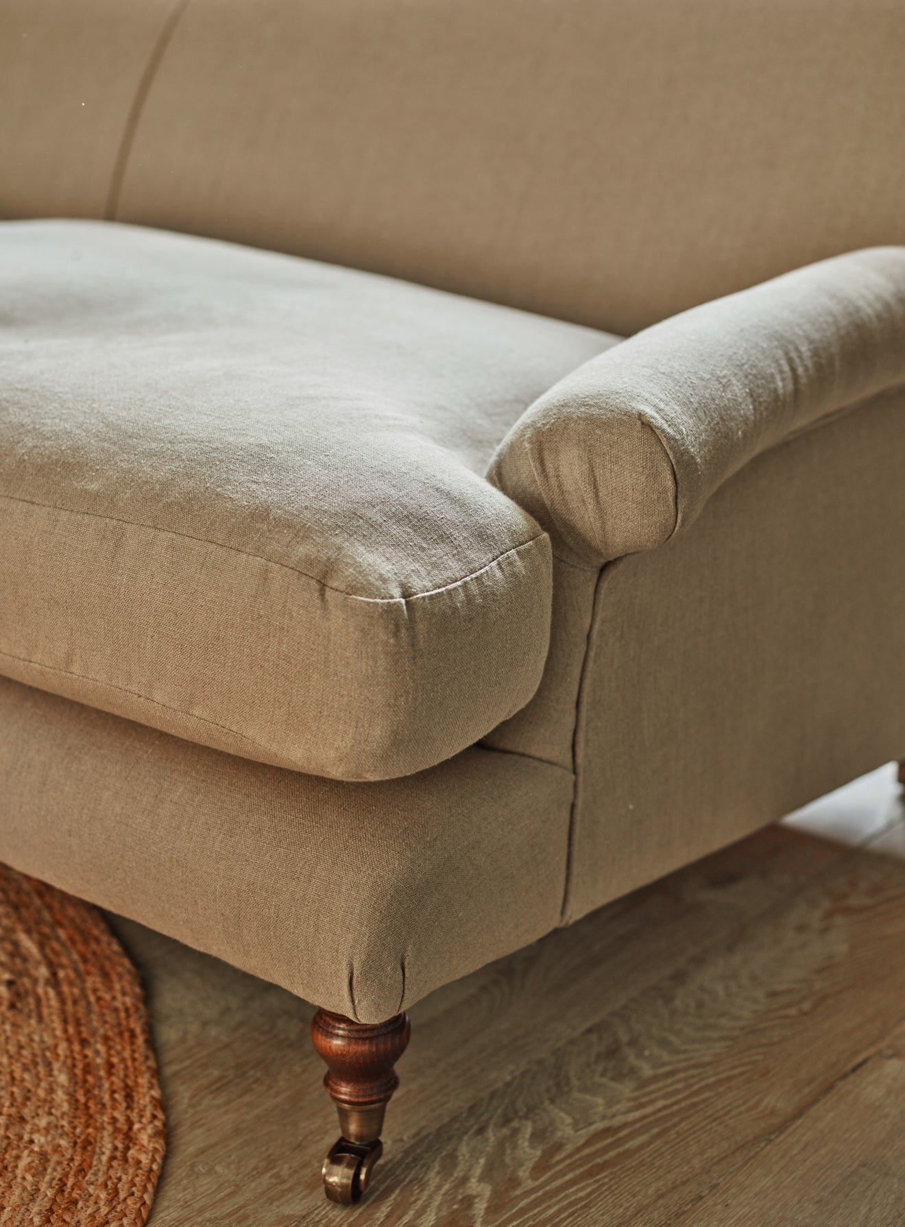 Remy Sofa, Three Seater, Grey Ticking Stripe
