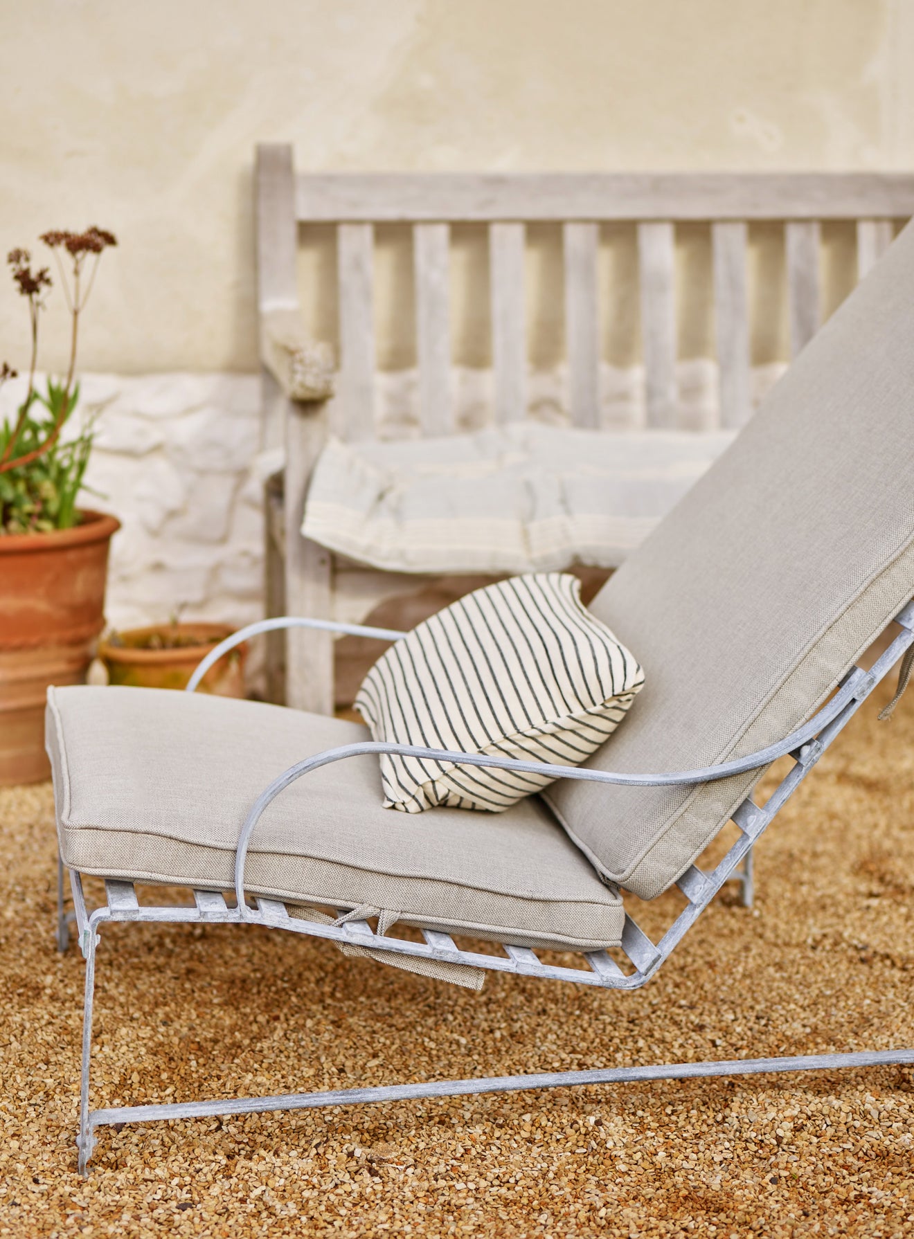 Rowen & Wren Sudbury Sun Lounger Cushion in Soft Grey