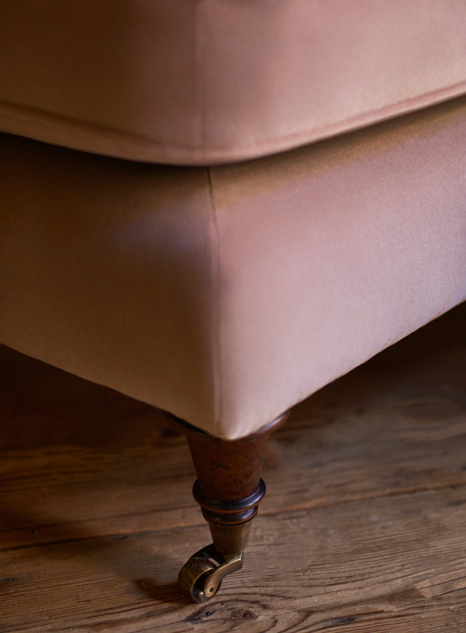 Abington Footstool, Plaster Pink Linen