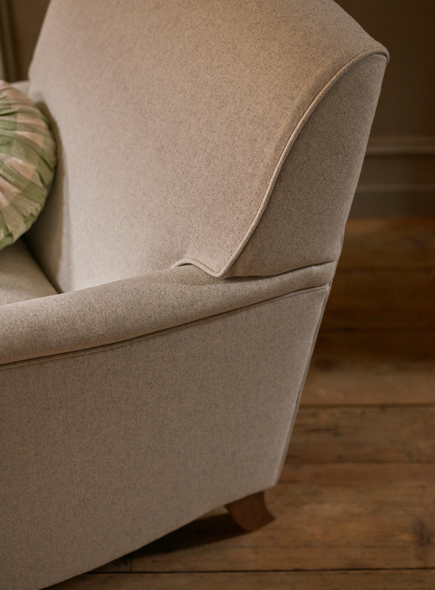 Abington Armchair, Grey Ticking Stripe