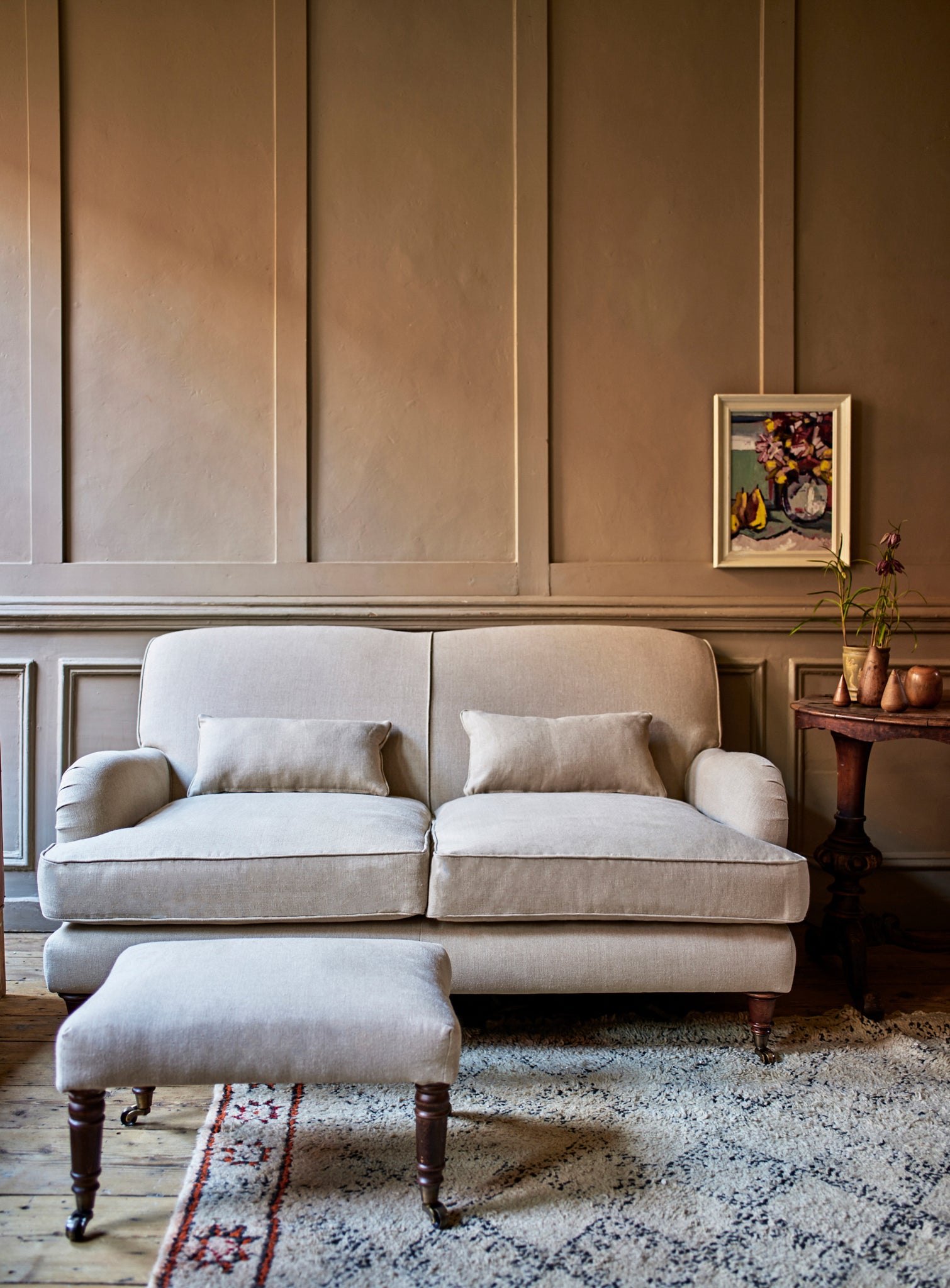 Abington Sofa, Two Seater, Grey Linen