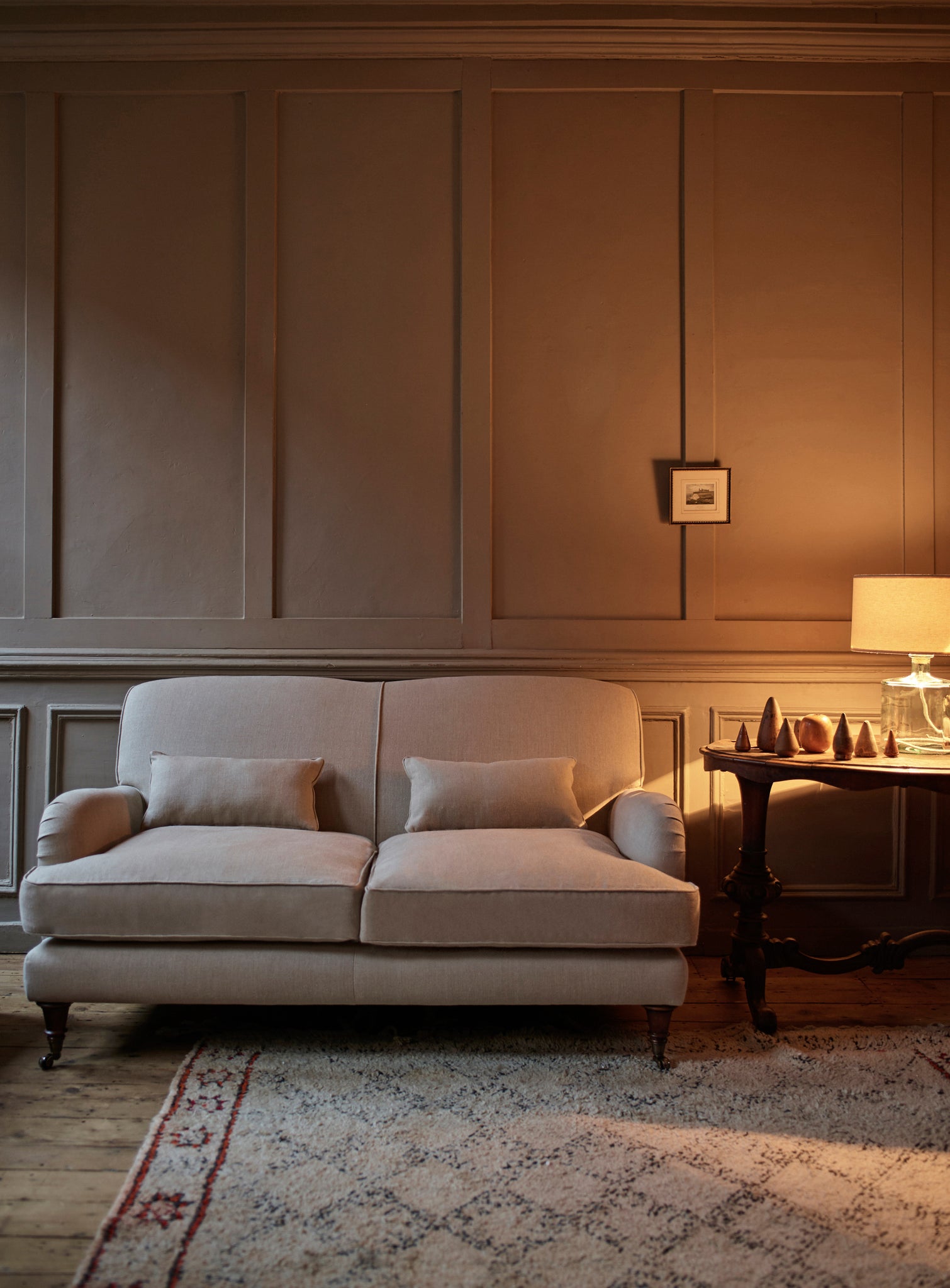Abington Sofa, Two Seater, Grey Linen