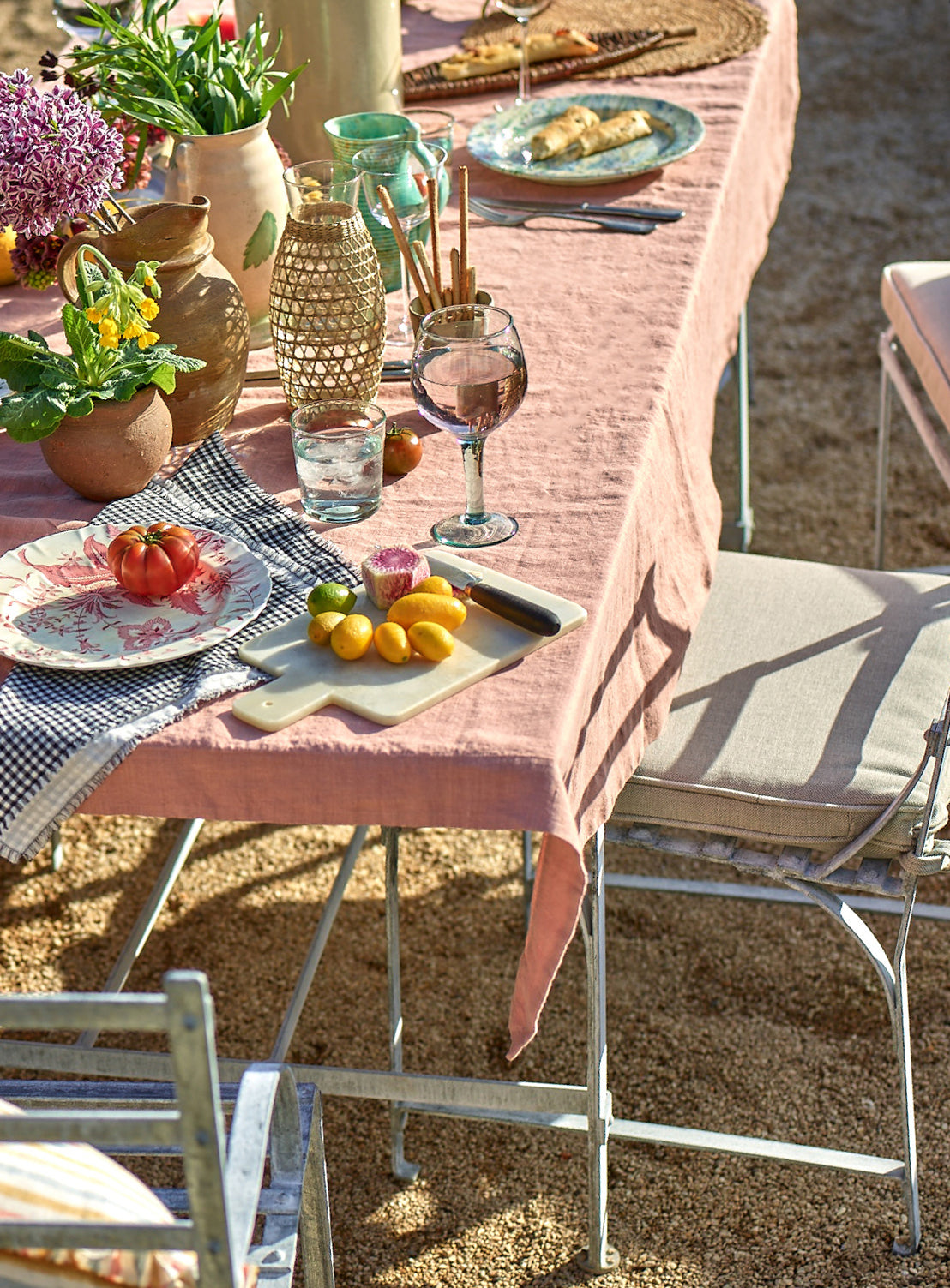 Linen Tablecloth, Plaster Pink