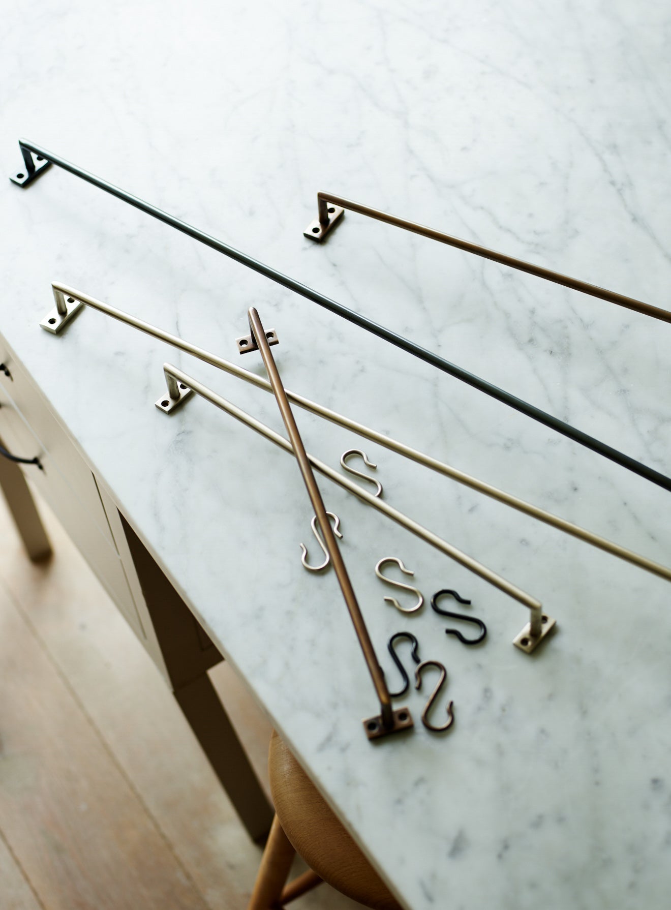 Grove Hanging Rail, Blackened Brass