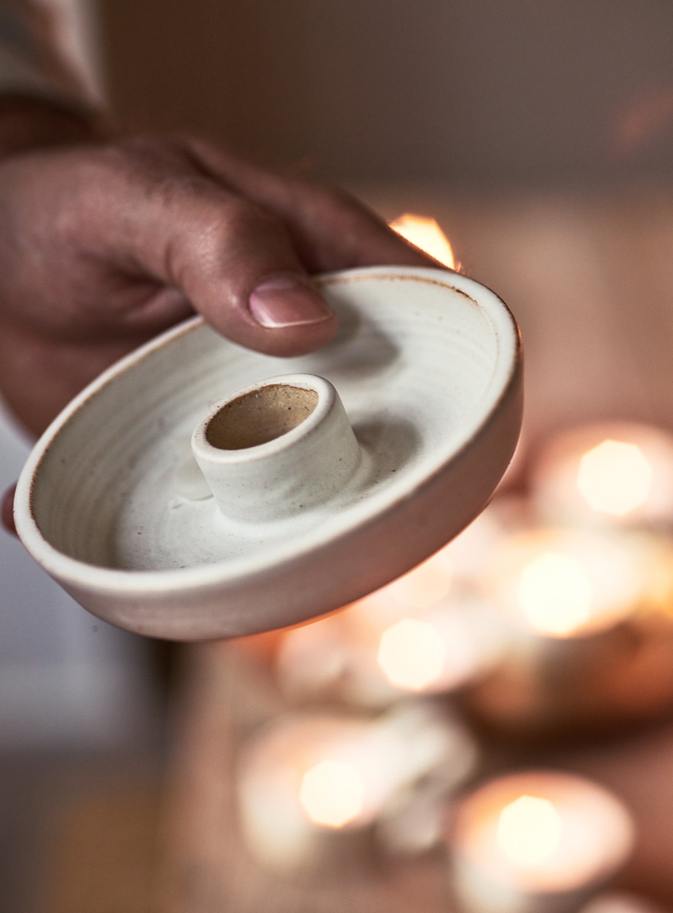 Handmade Stoneware Candle Holder