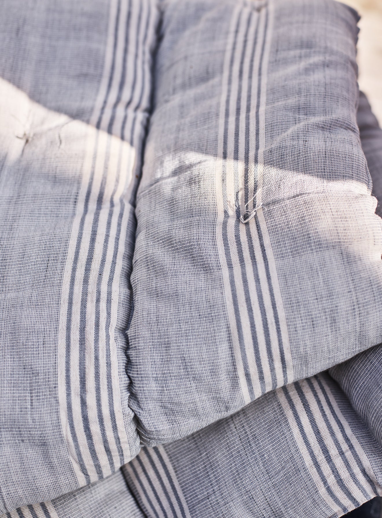Handwoven Cotton Mattress, Grey Stripe