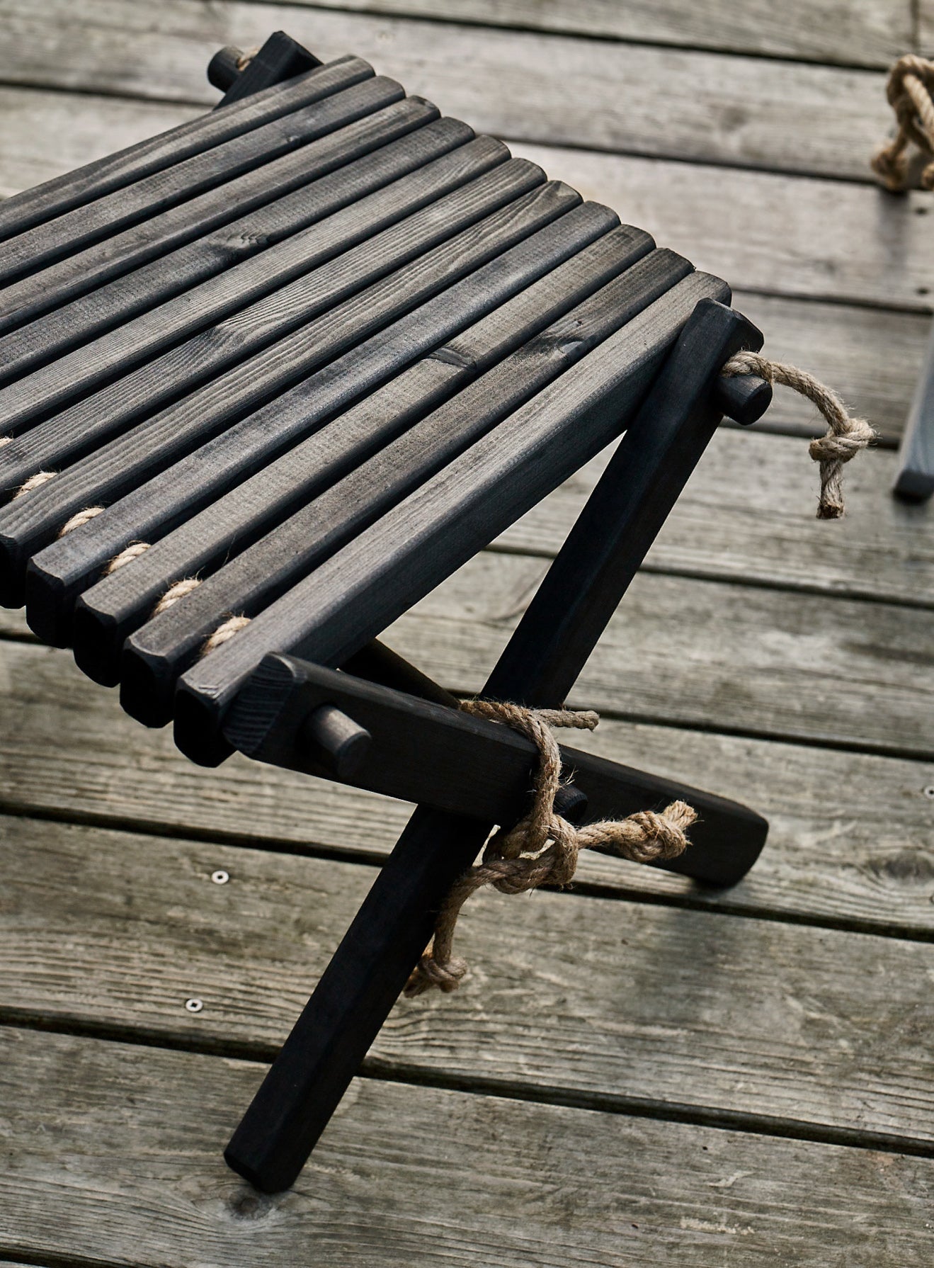 Harmen Outdoor Stool, Black Oiled Finish