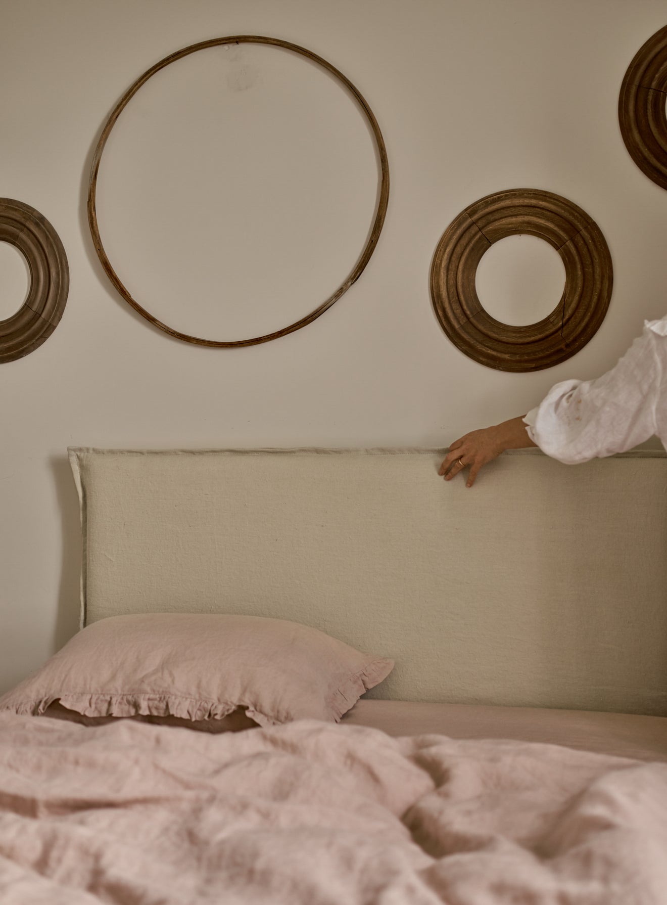 Mila Loose Cover Headboard, Flax Linen