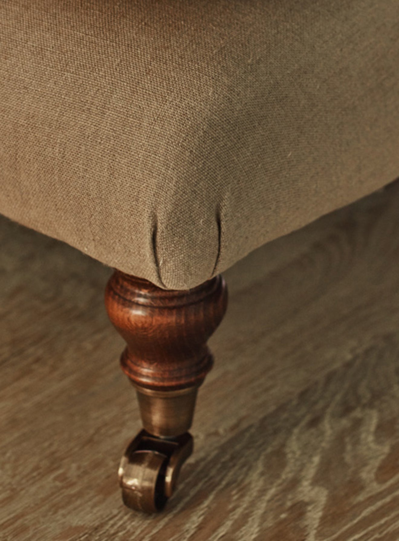 Remy Footstool, Natural Linen